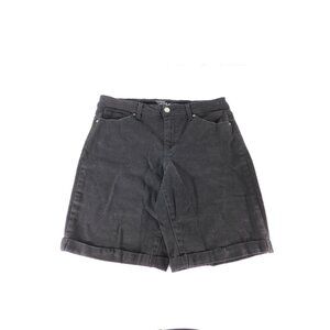 TIME AND TRU Shorts Womens 14 Black Denim Bermuda Mid-Rise Relaxed Fit